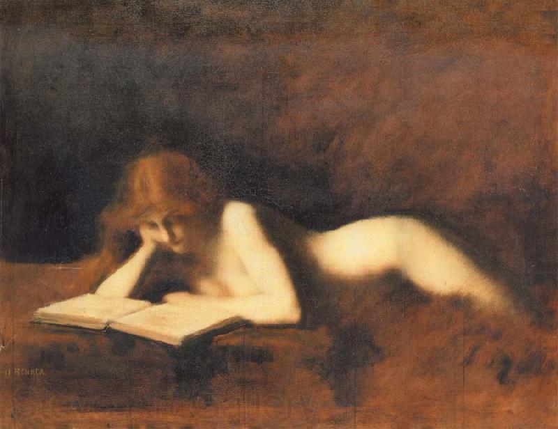 Jean-Jacques Henner Woman Reading Norge oil painting art